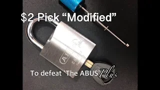 ABUS Plus 88/40 padlock picked & Gutted with a ($2 modified pick)