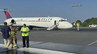 Delta pilot safely lands jet without nose gear at North Carolina airport