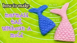 Fondant mermaid tail without mold | cara membuat ekor mermaid dari fondant tanpa cetakan