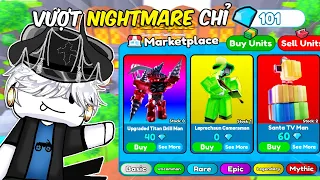 Mình Thử Thách Vượt NIGHTMARE Với 100 Gem Trong Toilet Tower Defense...