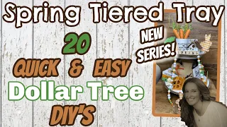 20 QUICK & EASY Dollar Tree DIY's | SPRING TIERED TRAY | NEW SERIES