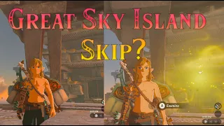 What happens if you try to skip the Great Sky Island in Zelda Tears of the Kingdom?