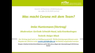 KiTa in Corona-Zeiten: Was macht Corona mit dem Team? (Imke Huntemann)