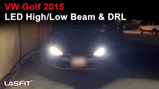 VW Golf 2015 - How to install LED Headlight High Low Beam DRL Daytime Running Lights