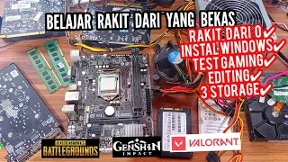 RONGSOKAN GAMING...! BELAJAR RAKIT PC DARI BARANG BEKAS MAINBOARD H61 INTEL CORE i5 3470