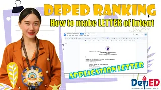 HOW TO MAKE LETTER OF INTENT | APPLICATION LETTER | DEPED RANKING