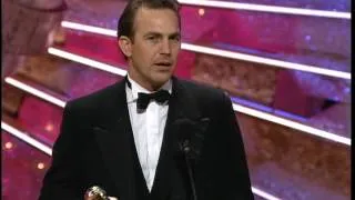 Golden Globes 1991 Kevin Costner Wins the Award for Best Director of a Motion Picture