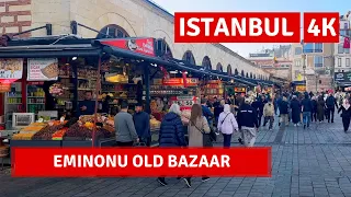 Eminonu Istanbul 2022 15 November Walking Tour|4k UHD 60fps