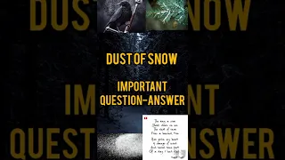 Dust of snow class 10 Important question answer|#dustofsnow| #class10|#cbse|#importantquestions