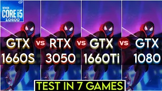 GTX 1660 Super vs RTX 3050 vs GTX 1660 Ti vs GTX 1080 | Test In 7 Games | How Good These Gpu's Are ?