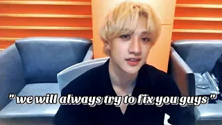 Bang Chan's comforting speeches and helpful advices