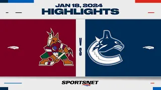 NHL Highlights | Coyotes vs. Canucks - January 18, 2024