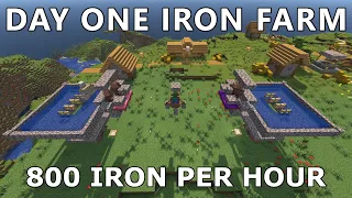 Minecraft 1.19 - A Day One Iron Farm Without Compromise (+Tutorial)