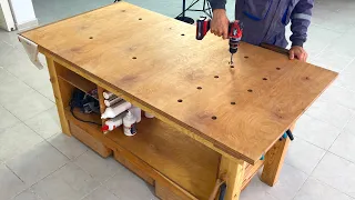 1 Month in 10 Minutes! This Skillful Man Build a Workbench With 20 Functions