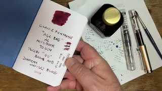 Testing - Diamene Writers Blood, Clairefontaine Agebag, TWSBI Go (broad nib) fountain pen