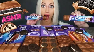 ASMR Milka Chocolate Party 🍫 Oreo (OREO, MILKA CHOCOLATE MUKBANG 먹방) ASMR Crunchy Eating Sounds