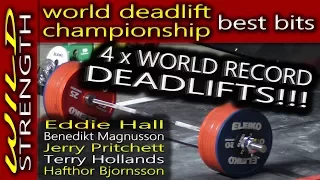 World Deadlift Championship - 4 World Record Deadlifts inc Eddie Hall 500kg!