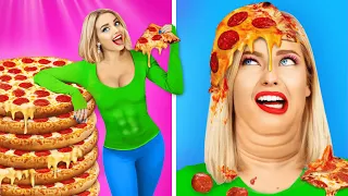 100 LAYERS FOOD CHALLENGE! Can You Eat 100+ Coats of Pizza and Hot Dogs? 100 Layers by RATATA BOOM