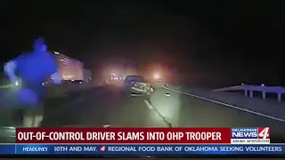 Driver slams into OHP trooper