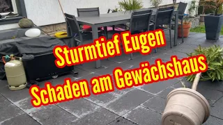 Sturmtief EUGEN in Niedersachen Deutschland Meine SCHÄDEN Grill und Gewächshaus