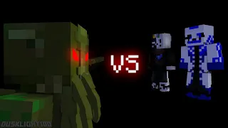 Cthulhu vs Error404! Sans and KingOfMultiverse! Sans | Minecraft Animation