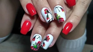 Маки на ногтях Красивый и простой весенний дизайн ногтей топ 2017. Nail art.design manicure