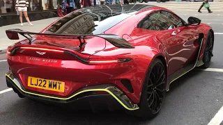 Aston Martin V12 Vantage Rev, Exhaust Sound, & Acceleration | Supercars In London 2022 | SIL