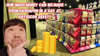 How much money can we make from Gashapon in a day at Katsucon 2024?