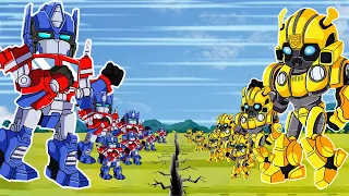 Baby Optimus prime VS Baby Bumblebee | Robot 2d films