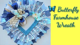 Butterfly Heart Farmhouse Victorian Wreath Tutorial DIY Crafts Spring Decor Crafting With Ollie