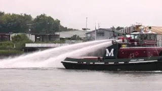 Edward J Moran Tug Boat spraying Water Cannon - Savannah GA 7/30/2012