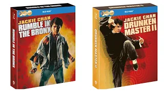 JACKIE CHAN, HMV EXCLUSIVE, RUMBLE IN THE BRONX & DRUNKEN MASTER 2 BLU RAY COLLECTOR EDITION.