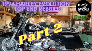 PART 2 of our  Harley Davidson Touring Evolution Motor Top End Rebuild - BUTLER CUSTOMS