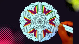 Relaxing Mandala Art Coloring Tutorial | Mandala in Colored Pen | Art Therapy