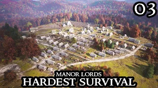 FOOD SHORTAGE - Manor Lords HARDEST Settings || HARDCORE Survival City Builder Hardmode Part 03