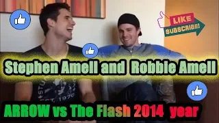 Stephen Amell and  Robbie Amell  ARROW vs The Flash 2014  year
