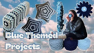 Using up ALL my Leftover Blue Yarn 🦋 | Week of Crochet VLOG