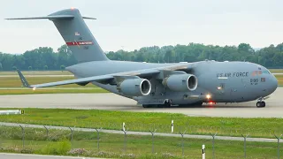 [4K] 8x U.S. Air Force Boeing C17A Globemaster Arriving and Departing Munich Airport!