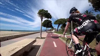 30 Minute Cambrils Sunshine Beach Cycling Training Spain Ultra HD Video