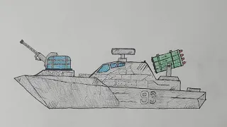 How to draw a Small Battleship | Easy