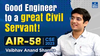 Vaibhav Anand Sharma Rank 58 Toppers' Talk | Success Stories | UPSC 2023 | NEXT IAS