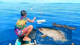 Halos isang Oras Bago nasampa ang isdang Ito..(GREEN GROUPER)CATCH & SELL...