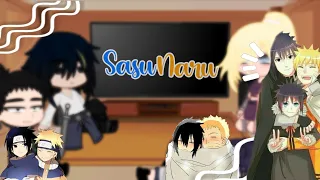 Some of Naruto friends react to uchimaki family // sasunaru // my au // credits in description //