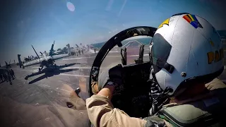 High Stakes Blue-Water OPS - US Navy EA-18G Flight Deck OPS and Catapult Launch - Salty Cockpit View