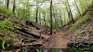 1 hour MTB Fat Burning Cycling Rocks Virtual Workout with Garmin Display 4K