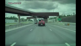 Dump truck hits overpass beam along I-66 in Virginia