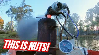 It makes Thrust!!!- Turbo Burn Barrel JET BOAT pt.3