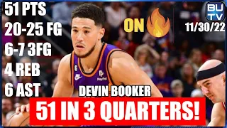 DEVIN BOOKER ERUPTS 51 IN 3 QUARTERS ON 20-25 FG | Devin Booker 51 PTS Vs. Chicago Bulls Highlights