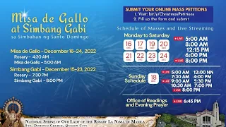 December 15, 2022 - Unang Araw ng Simbang Gabi