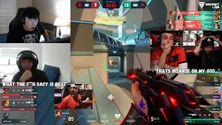 Marved Sinatraa Tarik & NadeShot Reacts To Sacy's AIMBOT 4k Vs 100T